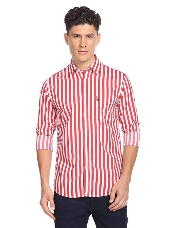 U.S. POLO ASSN. Men's Chest Pocket Vertical Stripe Regular Fit Shirt - Image 5